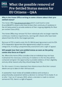What the possible removal of Pre‑Settled Status means for EU Citizens